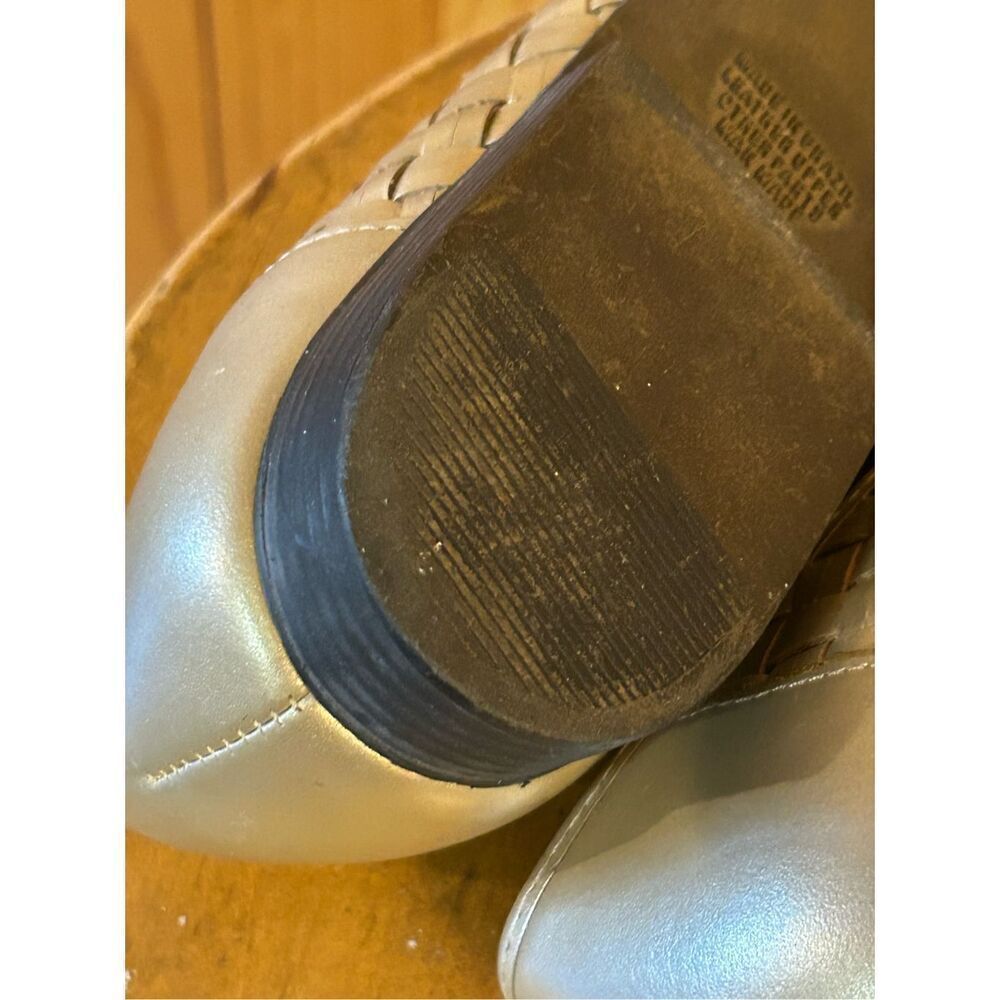 Naturalizer Woven Brazil Leather Ballet Flats Loafers Shoes Womens 7.5N Pewter - Picture 8 of 11